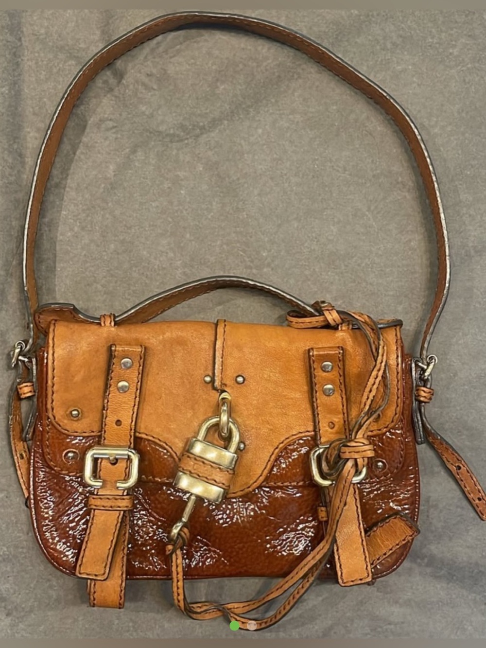 Chloé Designer Leather Two-Tone Brown Crossbody Bag